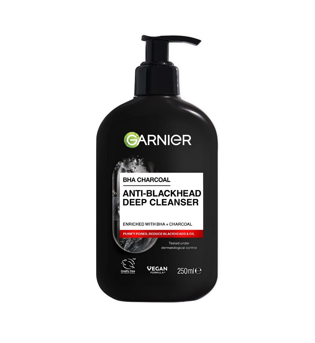 Garnier Pure Active Anti Blackhead Deep Cleanser Enriched With Bha Salycilic Acid Charcoal, 250ml