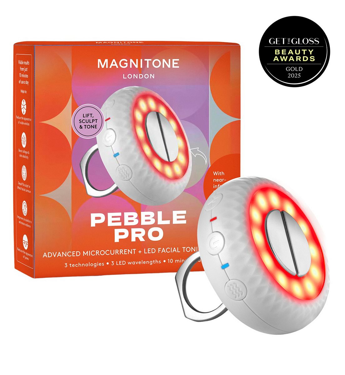 Magnitone Pebble Pro Advanced Microcurrent And Led Facial Toning Device