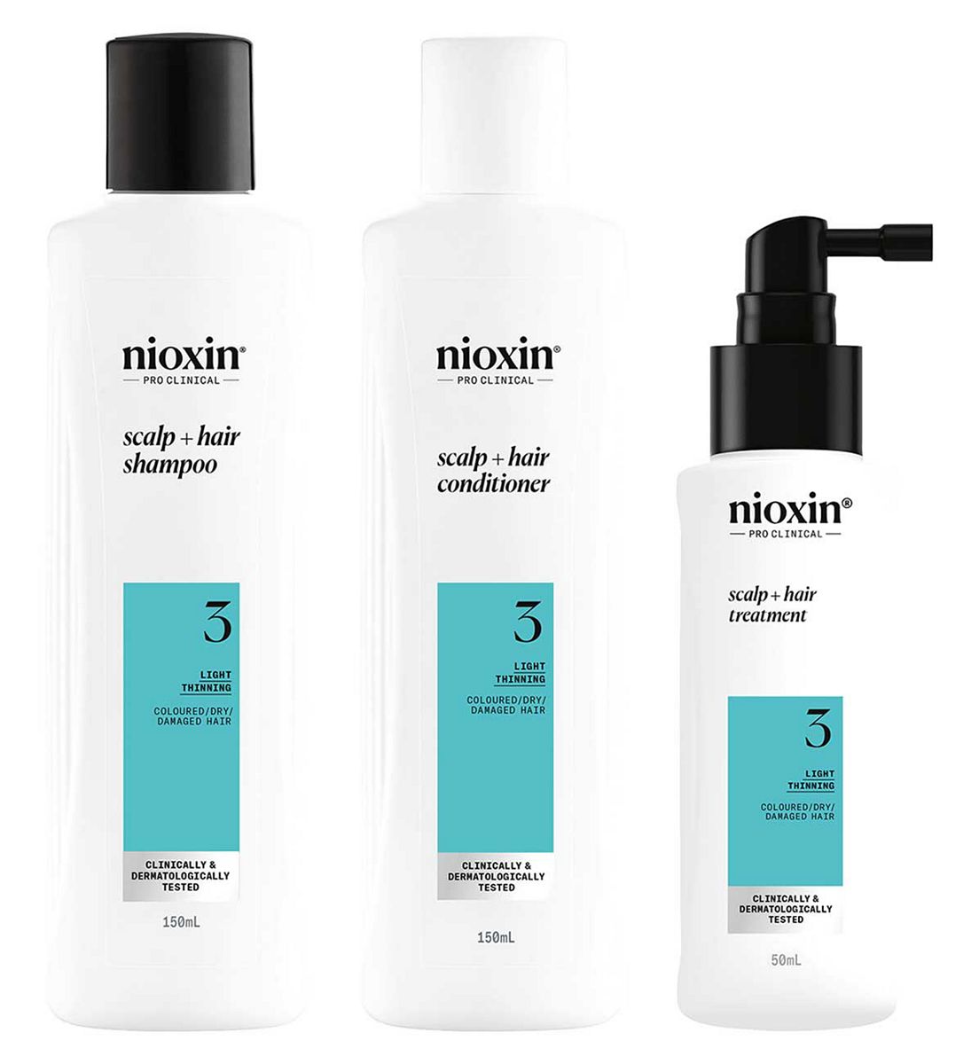 Nioxin System 3 Trial Kit For Coloured, Dry And Damaged Hair With Light Thinning